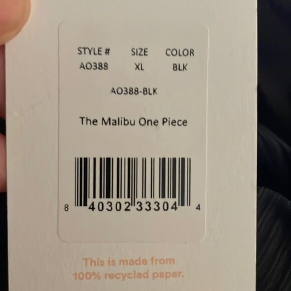 Andie Swim The Malibu One Piece Rib Swimsuit Black size XL NWT - Picture 6 of 7